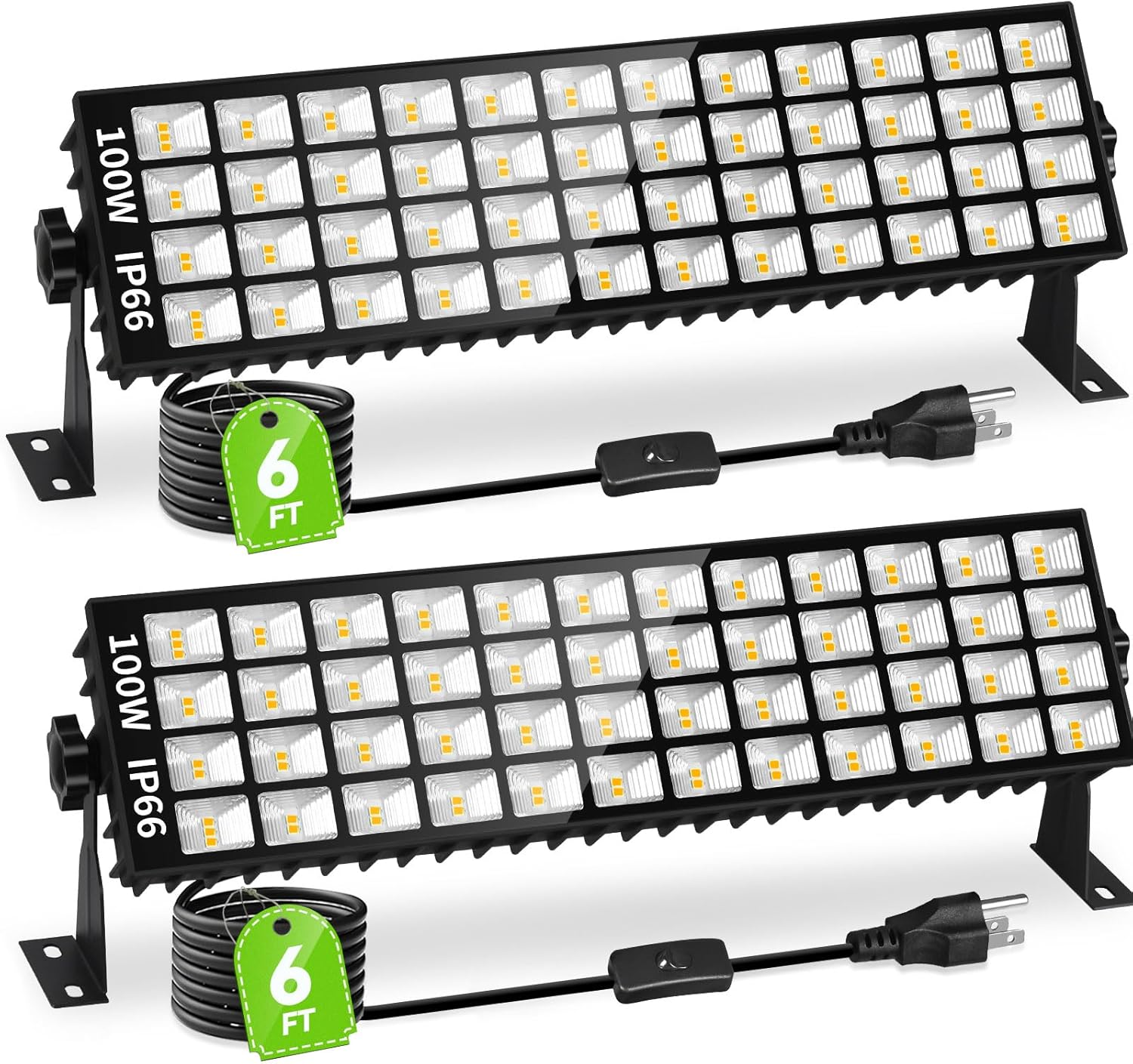 2 Pack LED Shop Lights with 11000LM Brightness for Garage