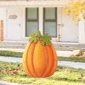Fall Metal Embossed Pumpkin Yard Stake - Three Function Autumn Decor
