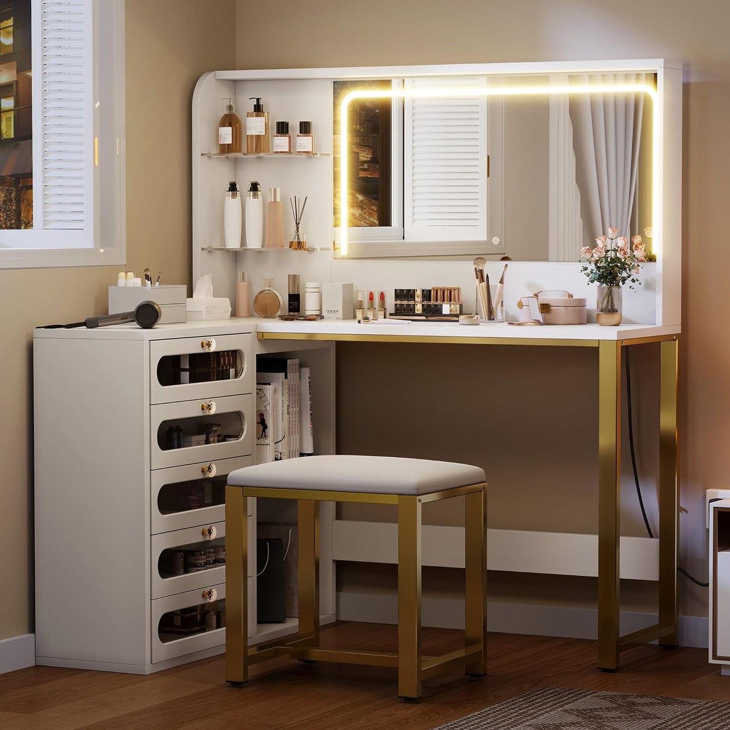 YITAHOME 48 Vanity Desk Set - 3 Lighting Modes