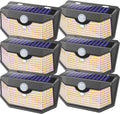 120 LED Solar Wall Lights 6-Pack - Warm White Motion Sensor