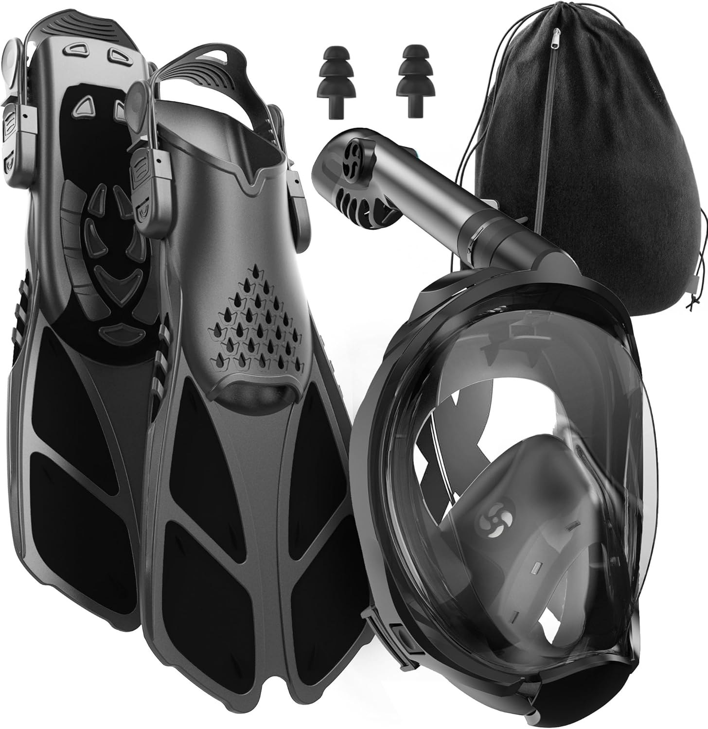 Cozia Design Snorkeling Gear with Full Face Mask and Fins