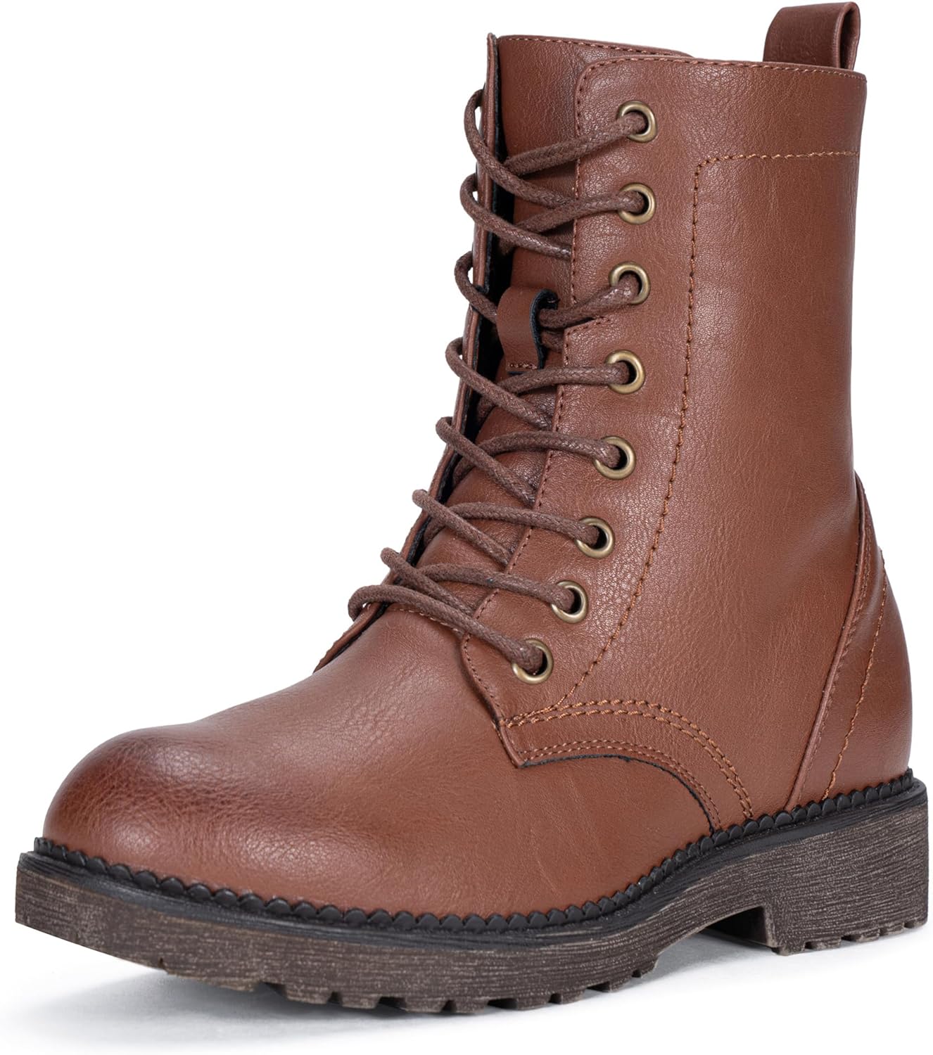 Vepose Women's Combat Ankle Black Flat Boots for Stylish Comfort