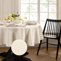 Ivory 90ft Round Solid Texture Tablecloth - Water & Stain Resistant
