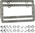Valor Metal Car License Plate Frames with Rhinestone Inlay - Durable