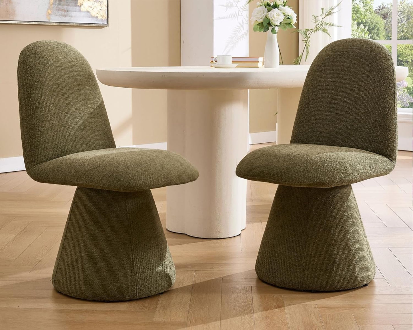 Swivel Dining Chairs Set: chic, comfy seating duo
