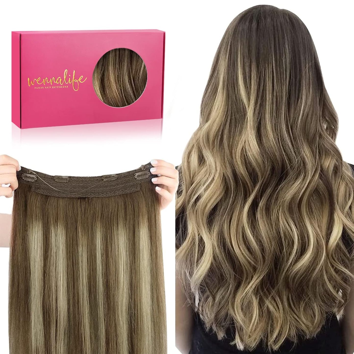 WENNALIFE Wire Hair Extensions for Natural Balayage Look