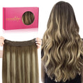 Wire Hair Extensions 18in Remy Human Hair Balayage - Long Lasting