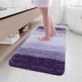 Microfiber Bathroom Rug 47x24 Dark Purple - Plush Absorbent Bath Mat