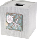 Seaglass Tissue Box Cover - Beach Inspired Resin Bathroom Accent