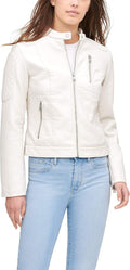 Levi's Womens Faux Leather Motocross Racer Jacket - Stylish