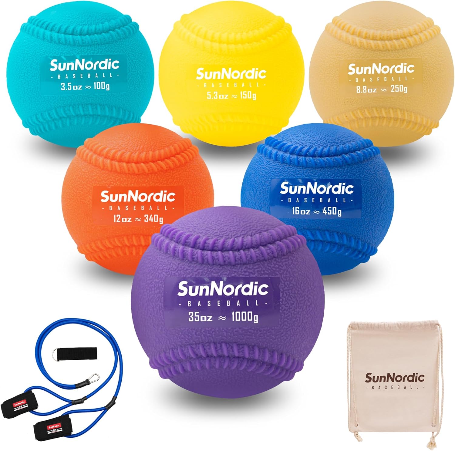 Plyometric Weighted Baseball Set for Power & Pitching Training