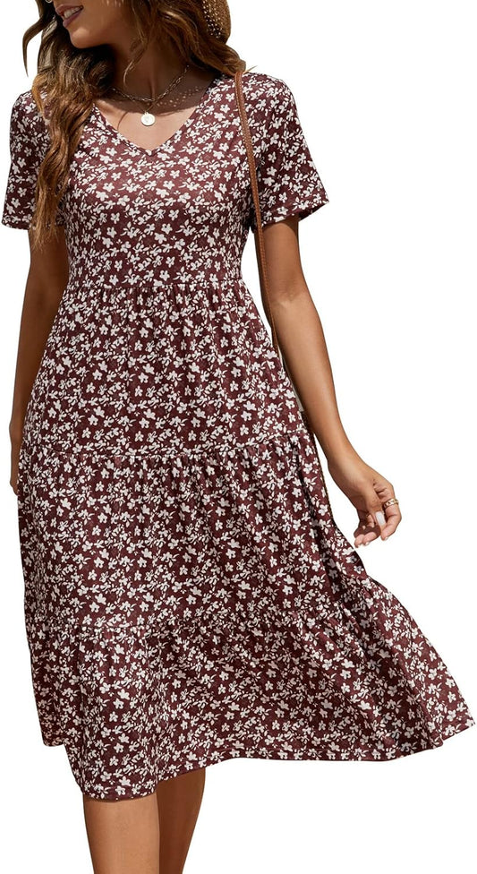 Berydress Women's Casual Summer Tiered Midi Dress for 2025