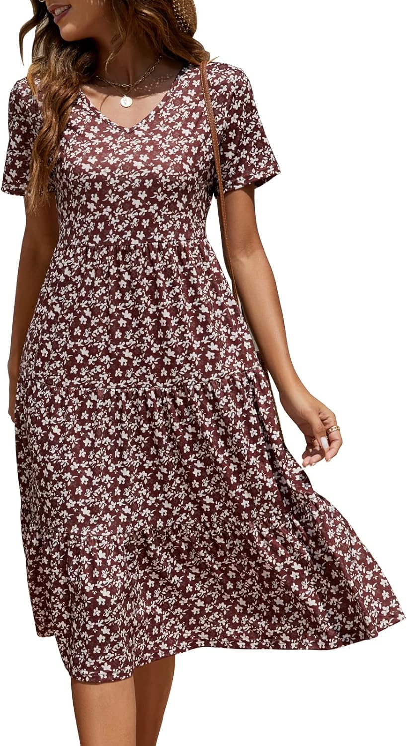 Berydress Women's Casual Summer Tiered Midi Dress for 2025