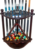 Pool Cue Rack Hold up to 8 Sticks & Billiard Accessories - Solid