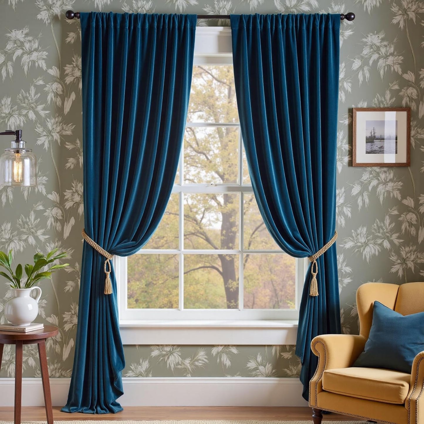 Lazzzy Dark Blue Velvet Curtains for Luxurious Window Treatment