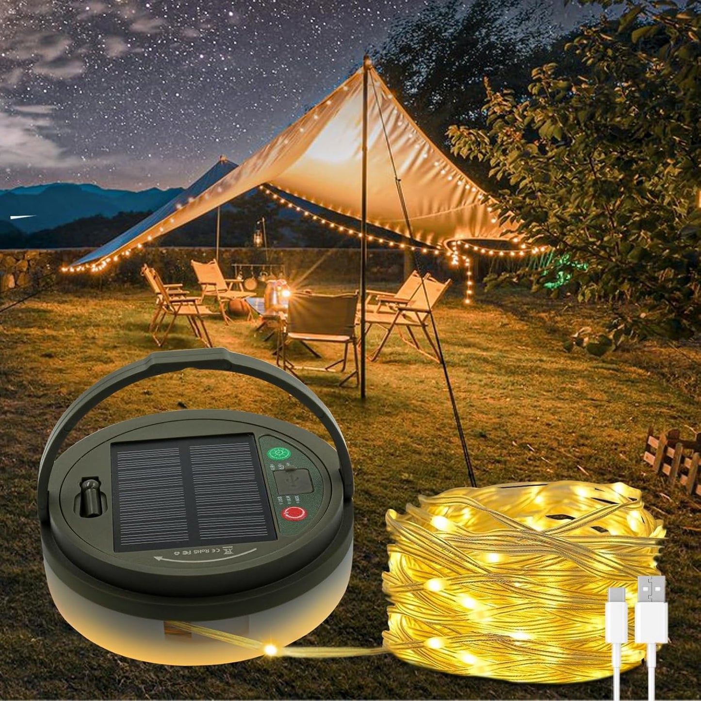 Portable Solar Fairy Lights - Brighten Up Any Adventure!