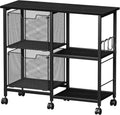 2 Drawer File Cabinet Lateral Filing Cabinet with Wheels - Compact