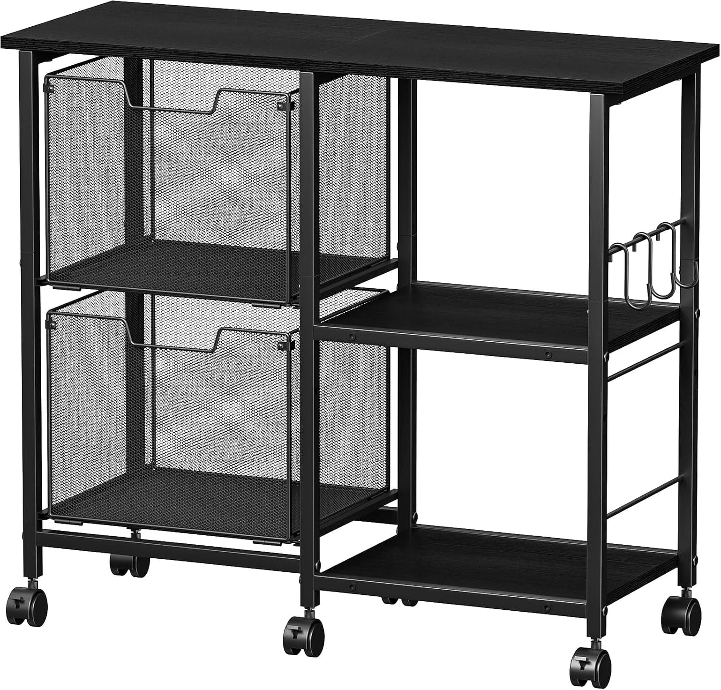 2 Drawer File Cabinet with Open Storage Shelf for Office Use