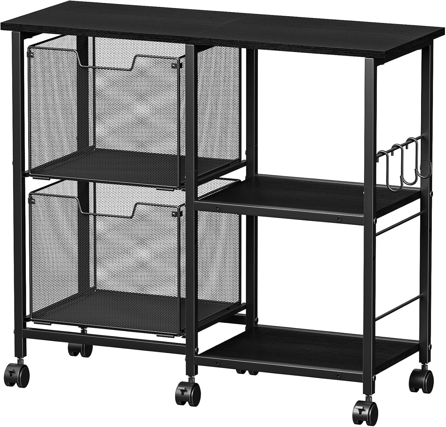 2 Drawer File Cabinet with Open Storage Shelf for Office Use
