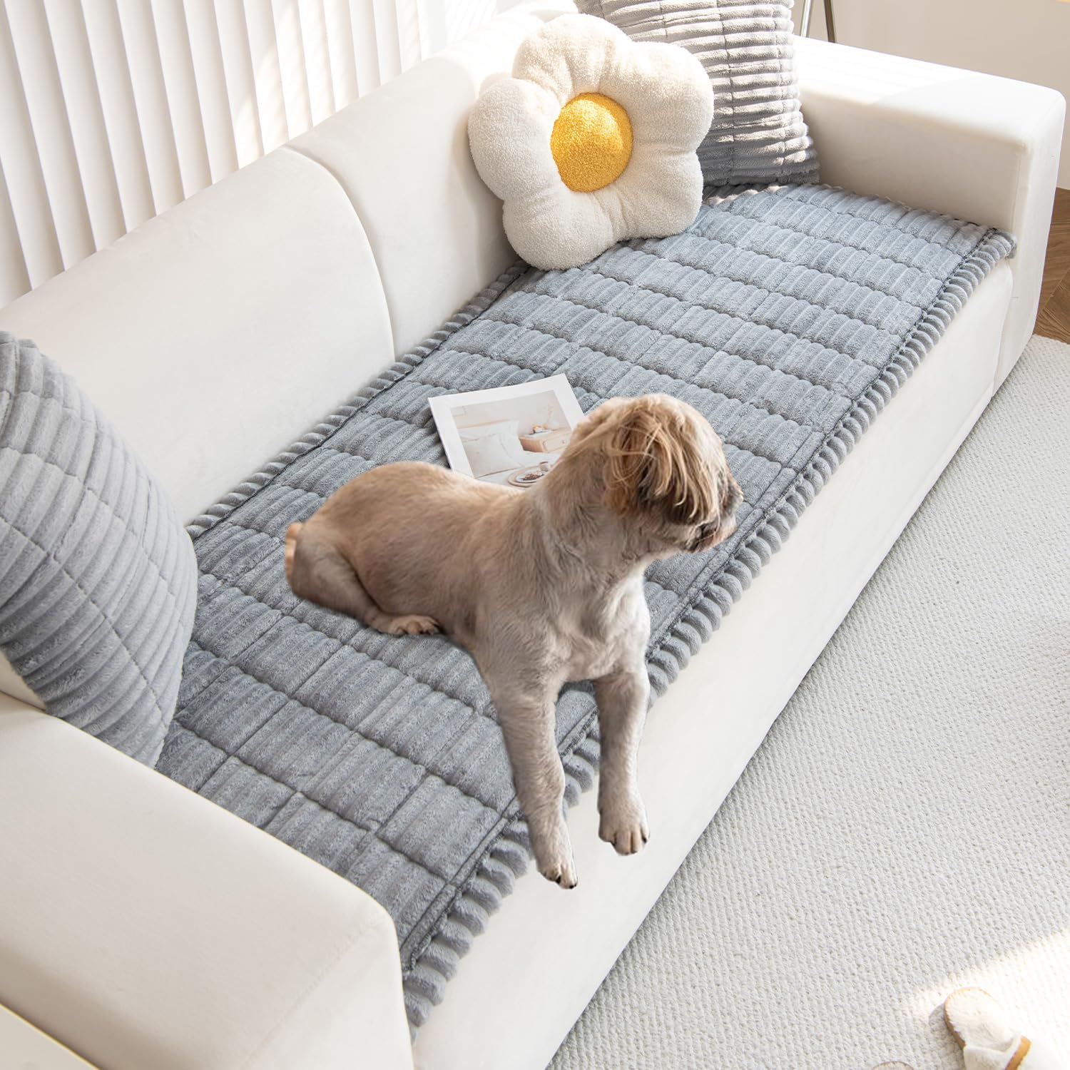 Non Slip Fuzzy Pet Couch Covers for Sofa - Durable Protection