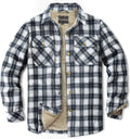 Men's Sherpa Lined Cotton Flannel Shirt Jacket - Warm Plaid Layer