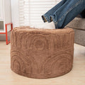 Round Ottoman Pouf Foot Stool 20x20x14 in - Plush Coffee Comfort