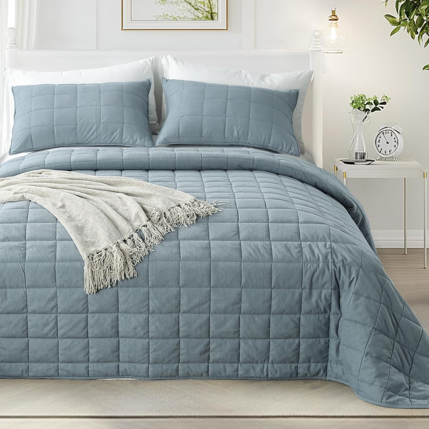 KASENTEX Twin Quilt Set - Soft Washed Lightweight Bedspread