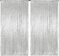 Silver Sequin Backdrop Curtain 2 PCS 5ft x 10ft - Sparkling Event Wall