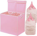 Simple Houseware Double Laundry Hamper with Lid and Removable Bags