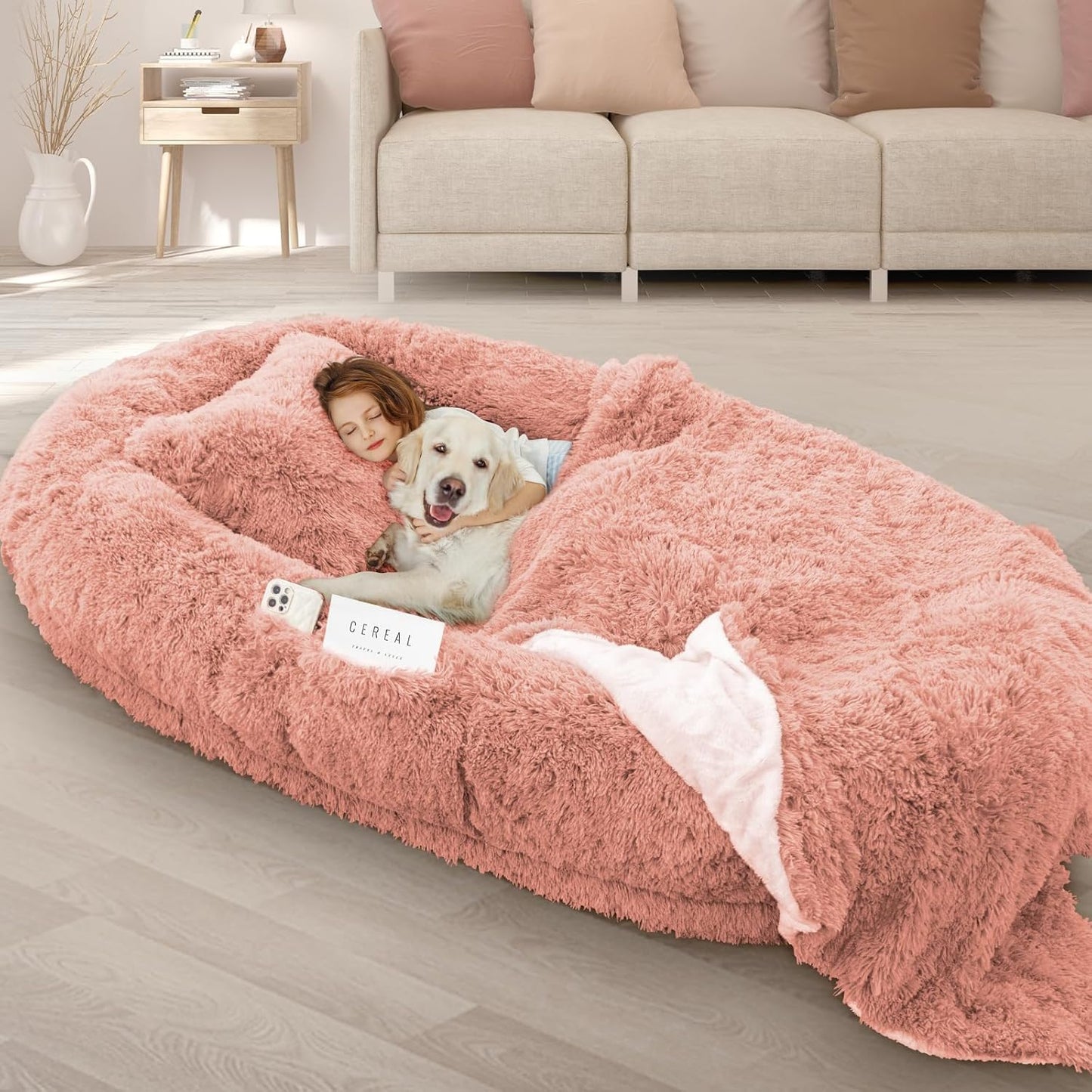 Oversize Human Dog Bed with Memory Foam for Comfort and Relaxation