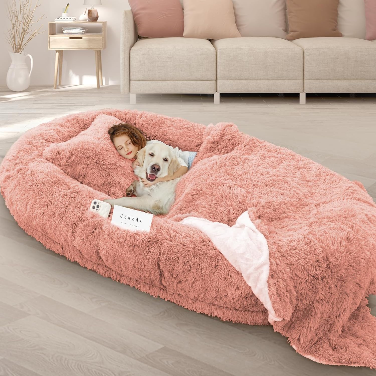 Oversize Human Dog Bed with Memory Foam for Comfort and Relaxation