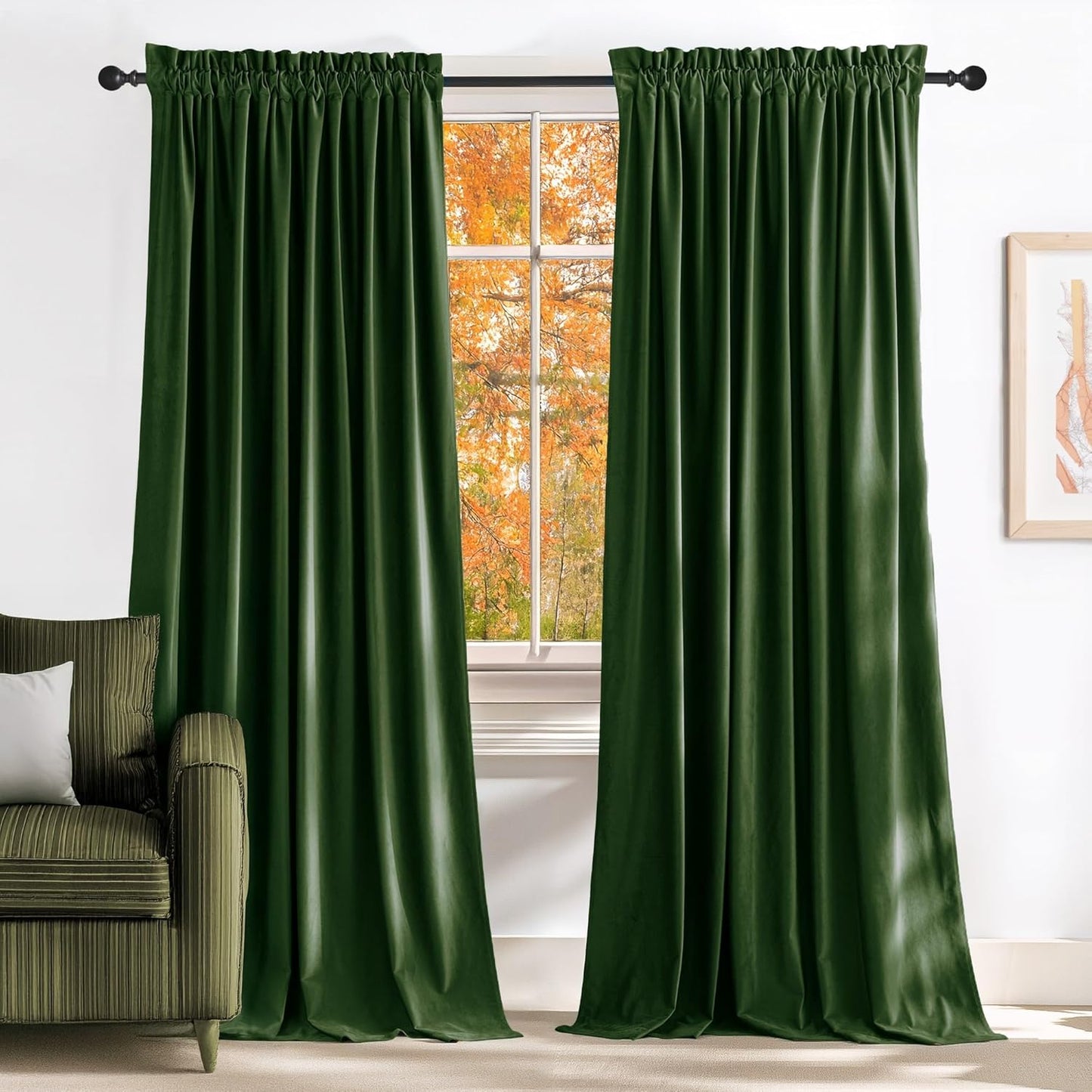 NICETOWN Olive Green Blackout Curtains for Bedroom and Living Room