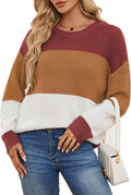 Versatile Color Block Women's Sweater for Casual and Business Use