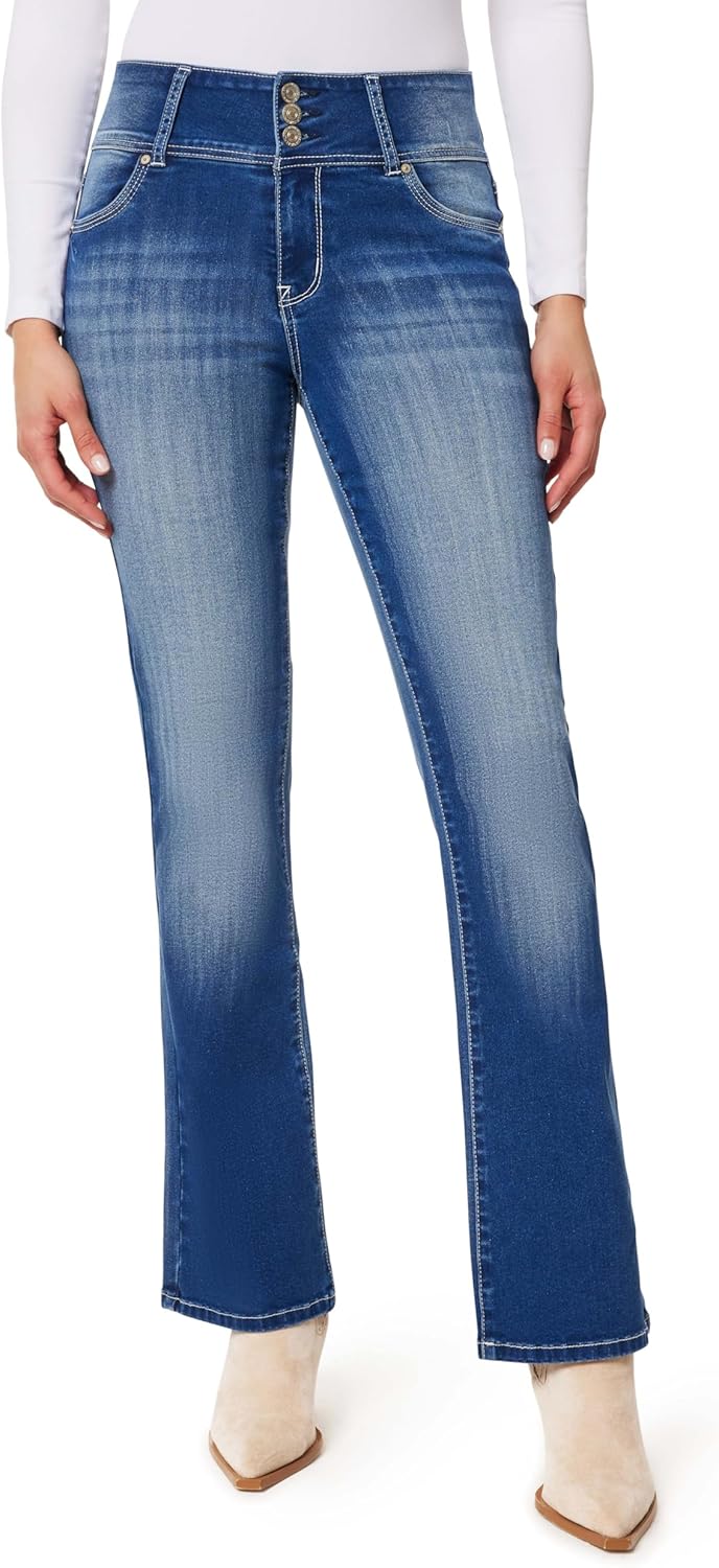 WallFlower Women's Sassy Bootcut High Rise Jeans for Juniors