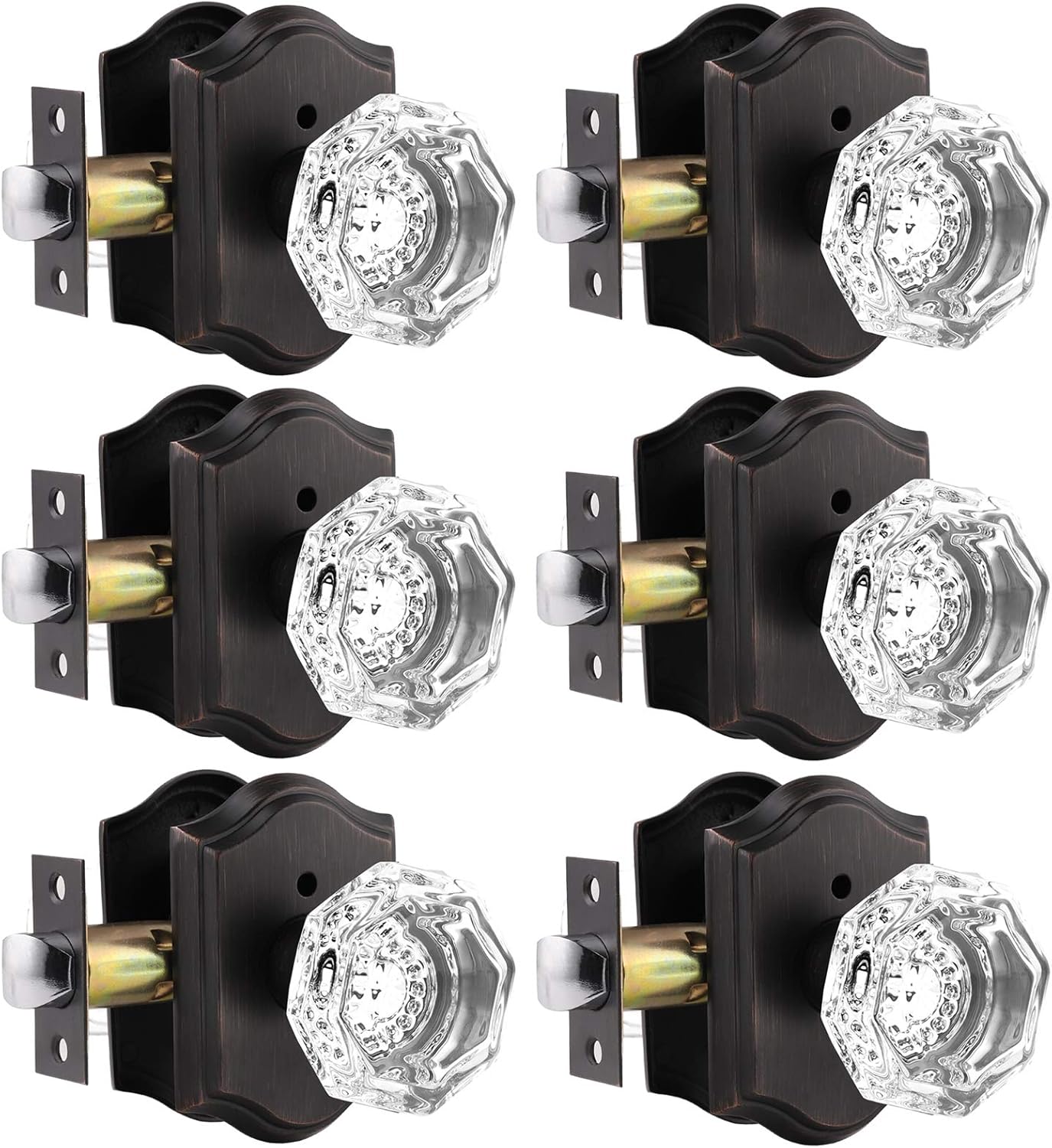 Gobrico Heavy Duty Privacy Door Locksets with Crystal Knobs