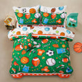 Rugby Ball Jersey Patchwork Twin Sports Comforter Set for Boys