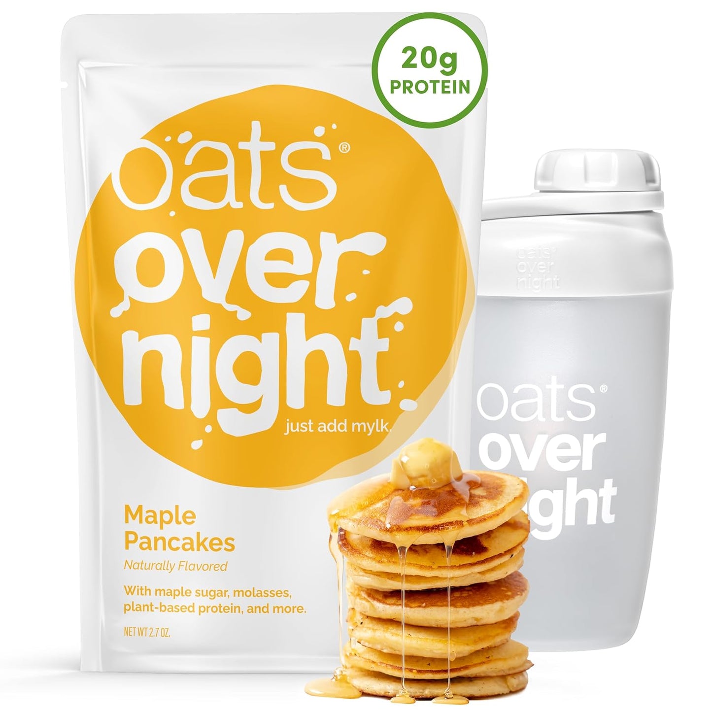 Oats Overnight Maple Pancakes Vegan High Fiber Breakfast Shake