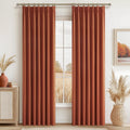 Fall Burnt Orange Pinch Pleat Blackout Curtains 84 in - Thermal