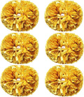 6Pcs Cheerleading Pom Poms Matte Metallic Foil Cheer Pompoms - Fluffy