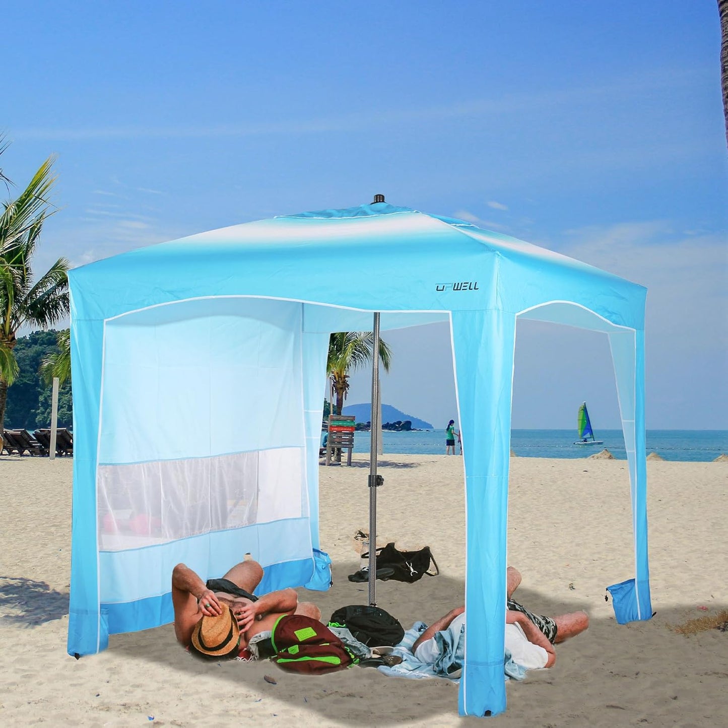 UPWELL Beach Tent Easy Set Up Canopy with UV Protection