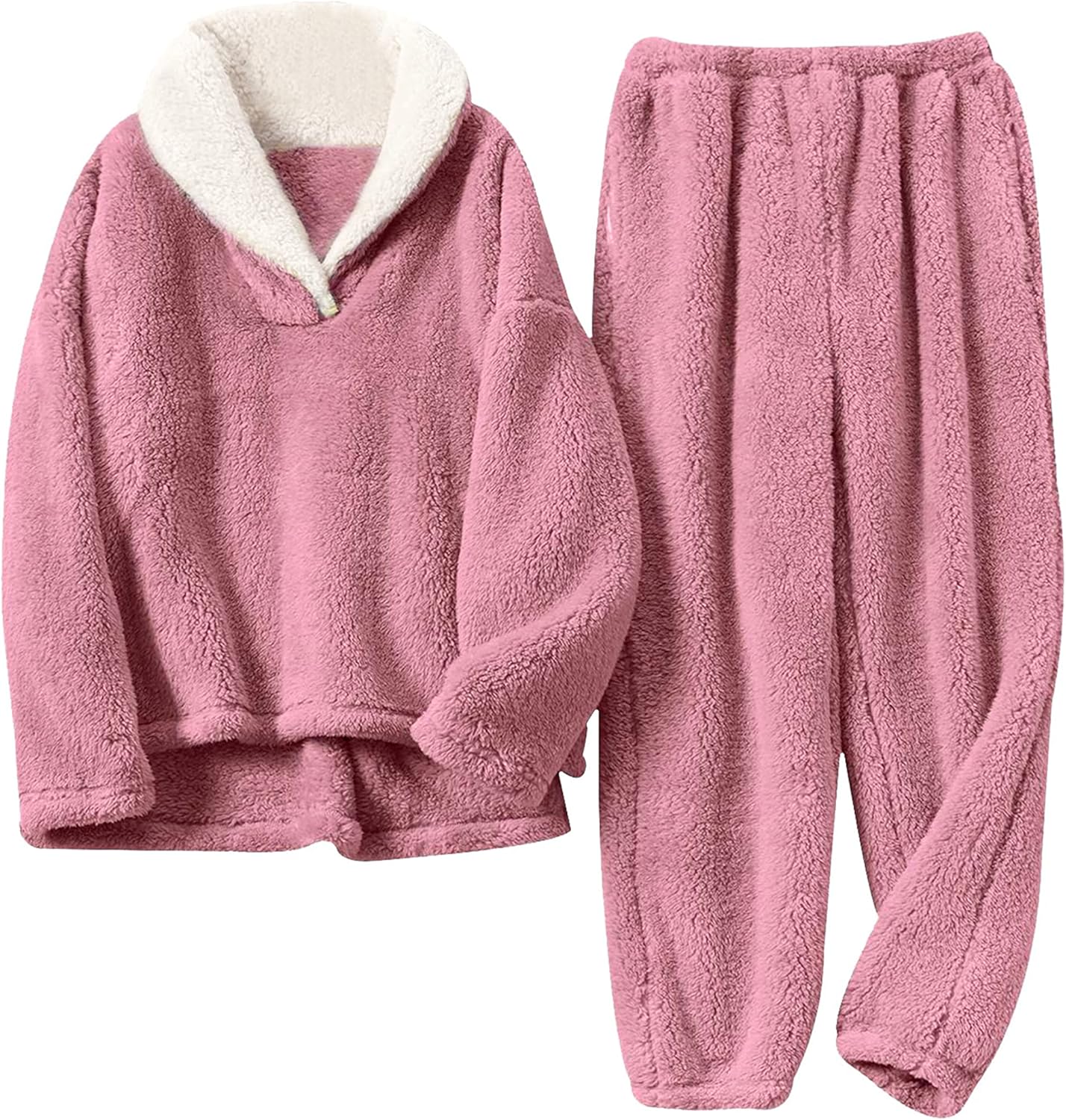 UANEO Womens Fluffy Pajamas Set for Cozy Sleep and Loungewear