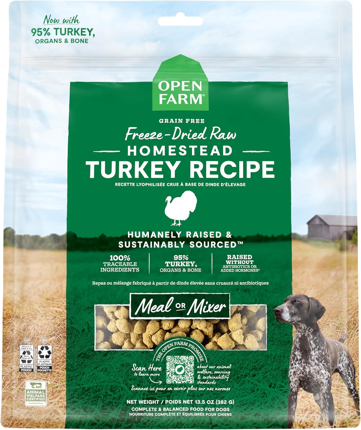 Open Farm Freeze Dried Raw Dog Food with 95% Meat & Superfoods