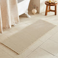 Pale Beige Long Bathroom Rug Waffle Runner Bath Mat - Soft, Quick Dry