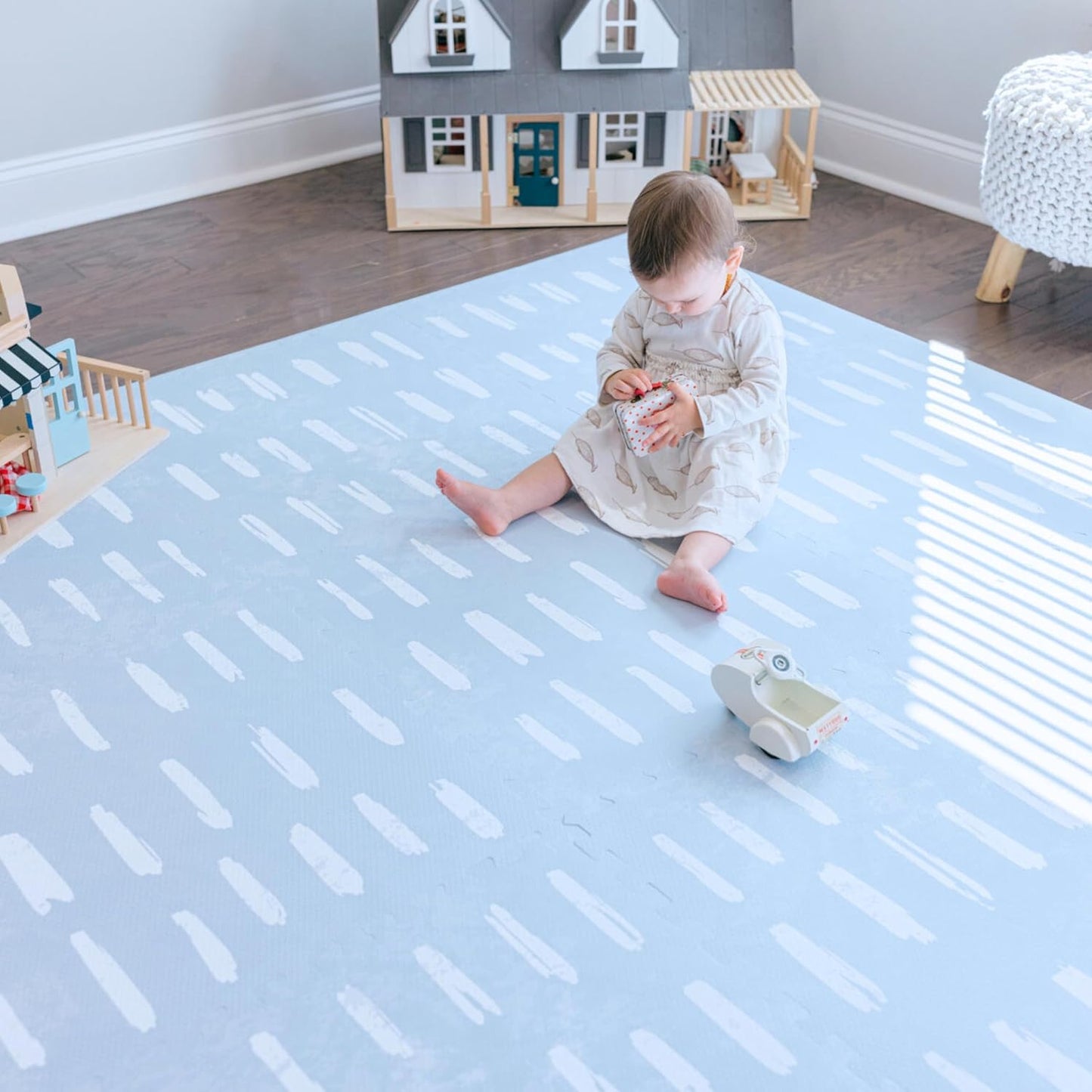 Stylish Shoreline Baby Play Mat - Comfy & Durable - 6x6ft