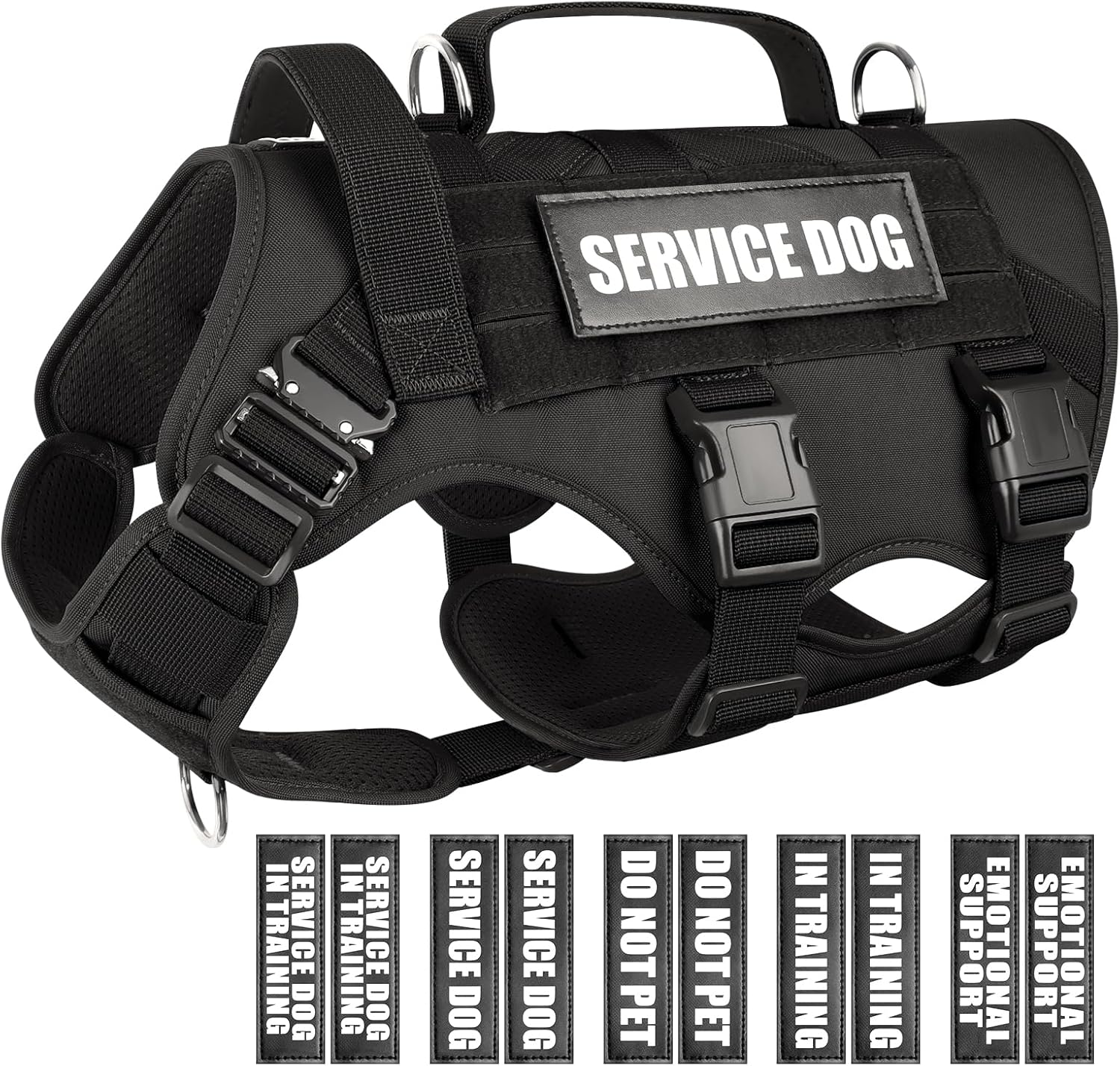 WINSEE Service Dog Vest Harness for Large Dogs with Patches