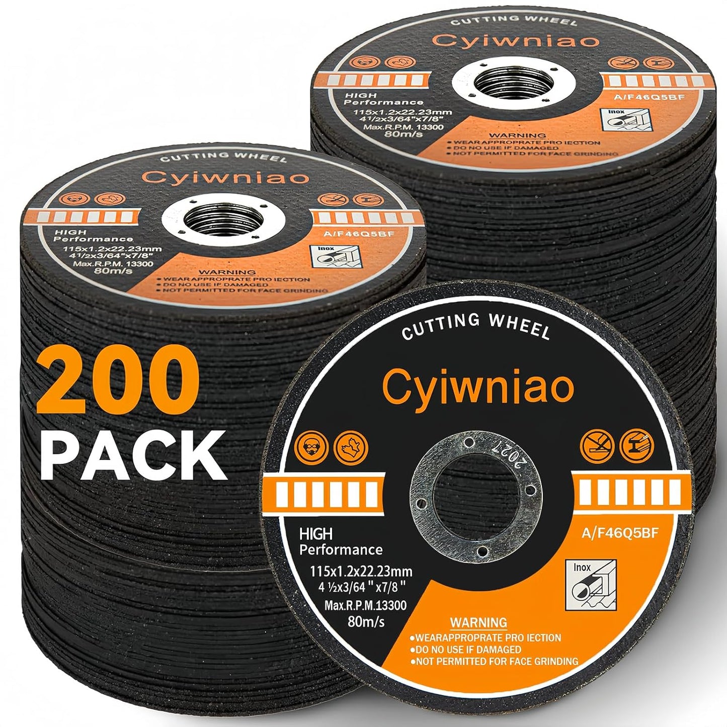 200 Pack Thin Metal Cutting Discs for Angle Grinder by Cyiwniao