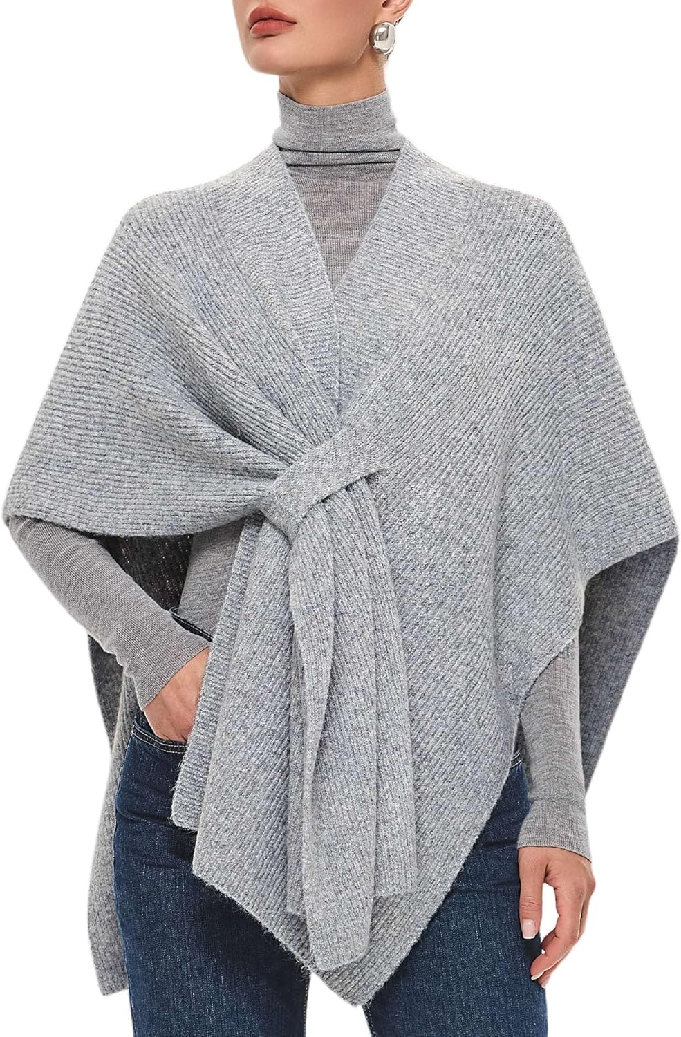 PULI Womens Crossover Front Shawl Wraps for Fall Winter