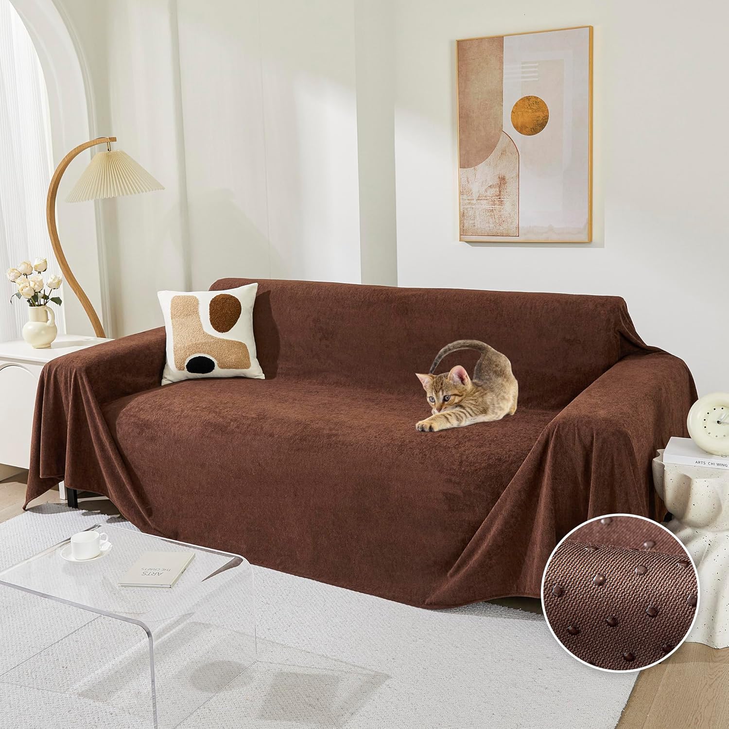 MEETSKY Couch Cover Washable for 2 Cushion Sofa Protection