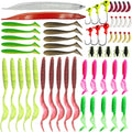 Soft Plastic Fishing Lures Baits Kit Including Paddle Tail Swimbaits