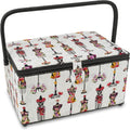Dritz XL Sewing Basket with Removable Tray and Pincushion